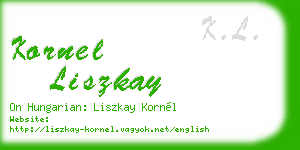 kornel liszkay business card