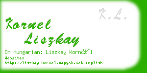 kornel liszkay business card